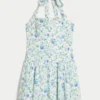 Mini-Kleid mit tiefem Taillenbund und Neckholder Mini-Kleid mit tiefem Taillenbund und Neckholder