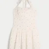Mini-Kleid mit tiefem Taillenbund und Neckholder Mini-Kleid mit tiefem Taillenbund und Neckholder