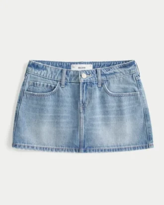 Mini-Rock aus Denim mit niedriger Leibhöhe