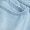 Mini-Skort aus Denim mit niedriger Leibhöhe und Eisenbahnstreifen Mini-Skort aus Denim mit niedriger Leibhöhe und Eisenbahnstreifen
