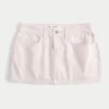 Mini-Skort aus rosa Denim mit niedriger Leibhöhe