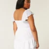 Mini-Skort-Kleid mit Flatterärmeln und gerafftem Oberteil
