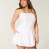 Minikleid mit Spitzenbesatz