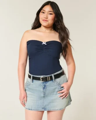Minirock aus Denim mit niedriger Leibhöhe Minirock aus Denim mit niedriger Leibhöhe