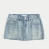 Minirock aus Denim mit niedriger Leibhöhe Minirock aus Denim mit niedriger Leibhöhe