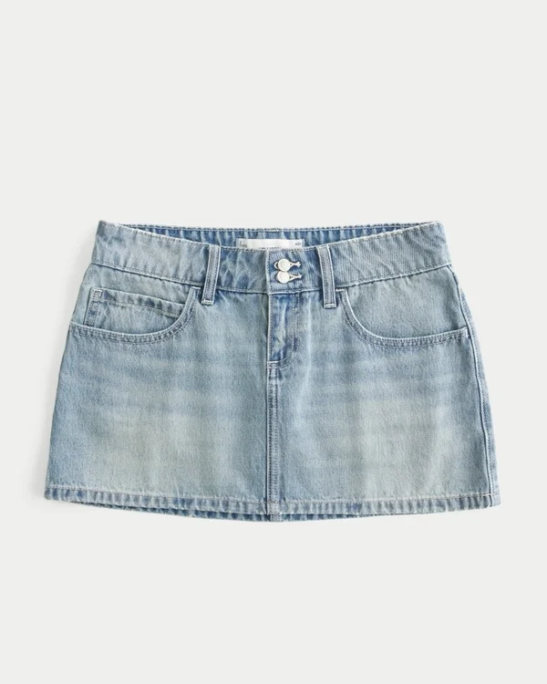 Minirock aus Denim mit niedriger Leibhöhe Minirock aus Denim mit niedriger Leibhöhe