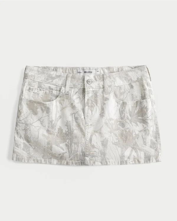 Minirock aus Twill mit niedriger Leibhöhe und Camouflage-Muster Minirock aus Twill mit niedriger Leibhöhe und Camouflage-Muster