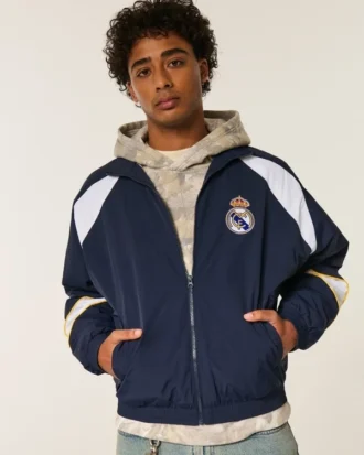 Mit Fleece gefütterte Real Madrid CF Grafik-Trainingsjacke
