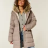 Mit Kunstfell gefütterter Puffer-Parka