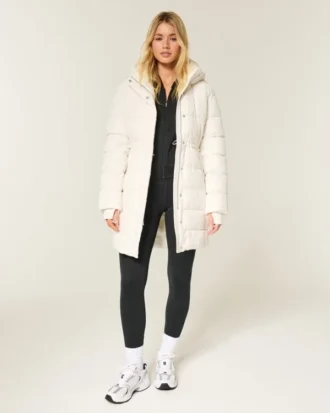 Mit Kunstfell gefütterter Puffer-Parka