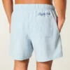Mittellange Seersucker-Volley-Badeshorts