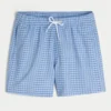 Mittellange Seersucker-Volley-Badeshorts