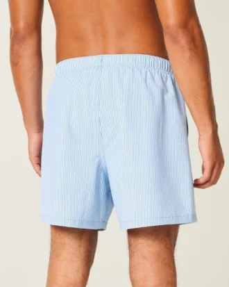 Mittellange Seersucker-Volley-Badeshorts