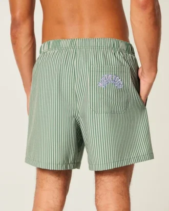 Mittellange Seersucker-Volley-Badeshorts