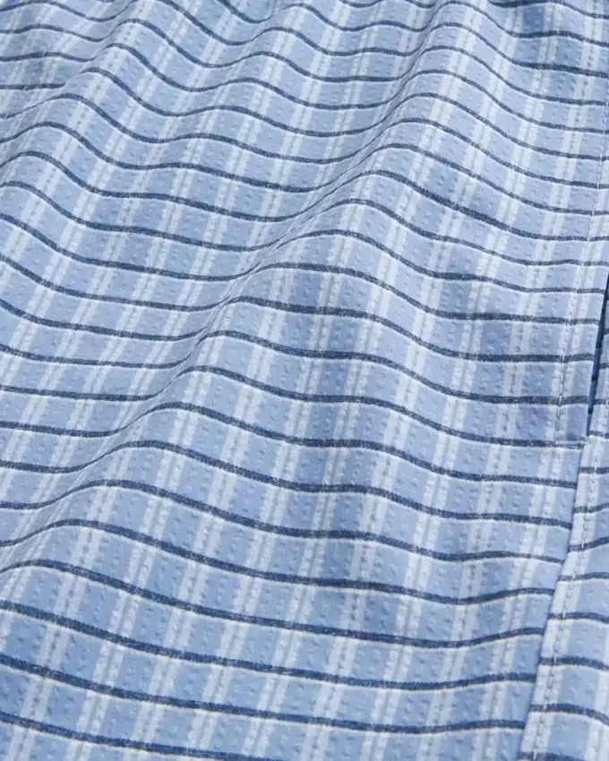 Mittellange Seersucker-Volley-Badeshorts