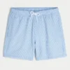 Mittellange Seersucker-Volley-Badeshorts