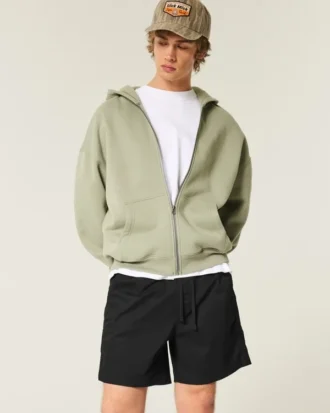 Mittellange Twill-Shorts zum Hineinschlüpfen