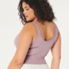Nahtloses Tanktop mit V-Ausschnitt aus geripptem Stoff