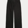 Niedrig geschnittene schwarze Baggy-Jeans