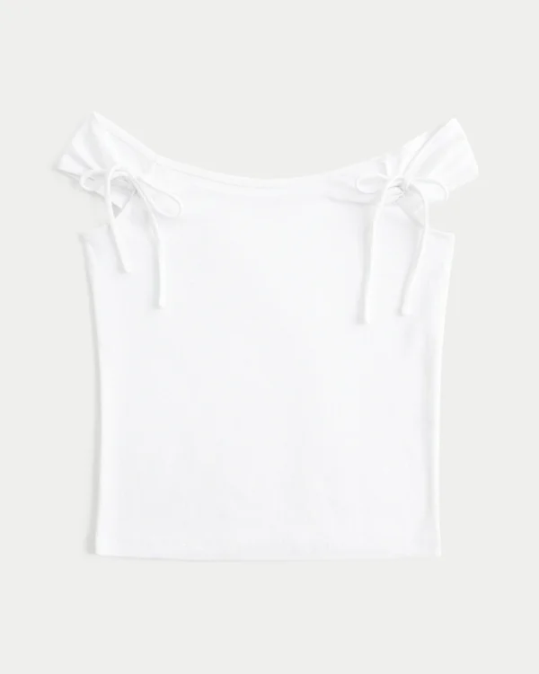 Off-Shoulder-Top mit gebundenen Ärmeln Off-Shoulder-Top mit gebundenen Ärmeln