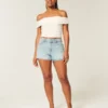 Off-Shoulder-Top mit Spitzenumschlag