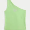 One-Shoulder-Tanktop mit Herz-Print One-Shoulder-Tanktop mit Herz-Print