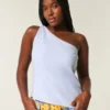 One-Shoulder-Top aus Leinenmischung One-Shoulder-Top aus Leinenmischung