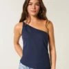 One-Shoulder-Top aus Leinenmischung One-Shoulder-Top aus Leinenmischung