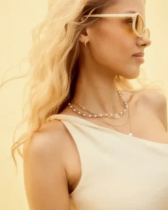 One-Shoulder-Top aus Leinenmischung