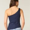 One-Shoulder-Top aus Leinenmischung One-Shoulder-Top aus Leinenmischung