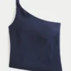 One-Shoulder-Top aus Leinenmischung One-Shoulder-Top aus Leinenmischung