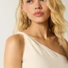 One-Shoulder-Top aus Leinenmischung One-Shoulder-Top aus Leinenmischung