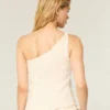 One-Shoulder-Top aus Leinenmischung One-Shoulder-Top aus Leinenmischung