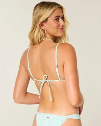Over-the-Shoulder-Bikini-Oberteil mit Perlenverzierung