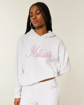 Oversized-Hoodie mit glitzerndem Logo-Aufdruck