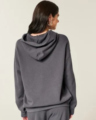 Oversized-Hoodie mit glitzerndem Logo-Aufdruck