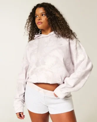 Oversized-Hoodie mit rosa Camouflage-Muster