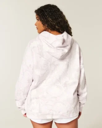 Oversized-Hoodie mit rosa Camouflage-Muster