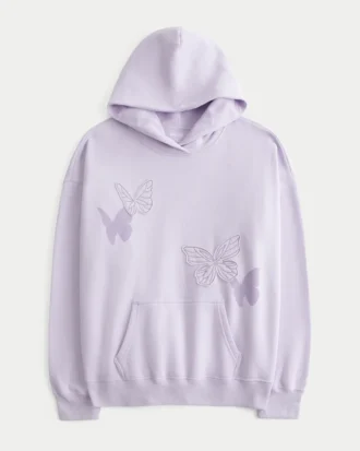 Oversized-Hoodie mit Schmetterlingsmotiv