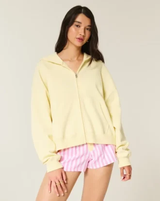 Oversized-Hoodie mit Sternfisch-Grafik und Reißverschluss