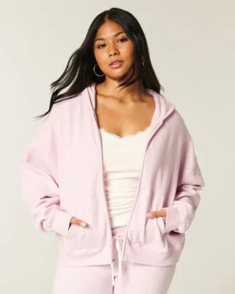 Oversized-Kapuzenjacke mit Reißverschluss