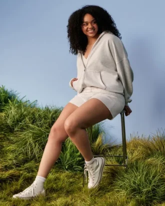 Oversized-Kapuzenjacke mit Reißverschluss
