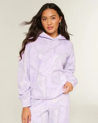 Oversized-Kapuzenpullover mit Camouflage-Muster