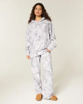 Oversized-Kapuzenpullover mit Camouflage-Muster