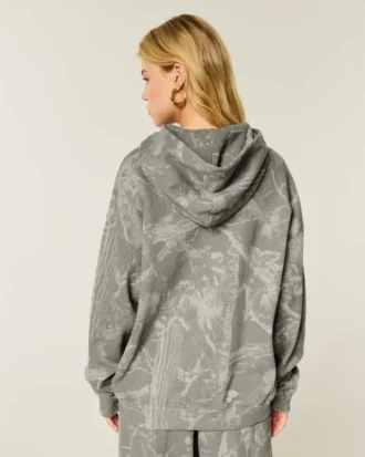 Oversized-Kapuzenpullover mit Camouflage-Muster