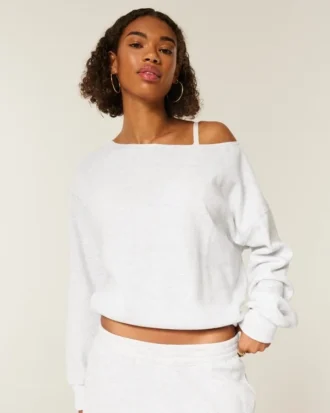 Oversized-Sweatshirt mit schulterfreiem Ausschnitt Oversized-Sweatshirt mit schulterfreiem Ausschnitt