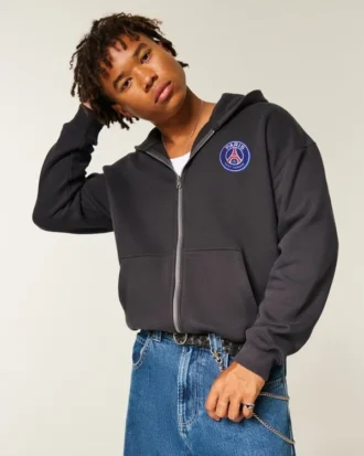 Paris Saint-Germain F.C. Grafik-Kapuzenjacke mit Reißverschluss
