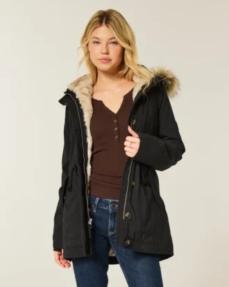 Parka mit Kunstfellfutter