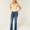 Peplum-Top aus Leinenmischung mit Bindeband vorne Peplum-Top aus Leinenmischung mit Bindeband vorne