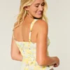 Peplum-Top aus Leinenmischung mit Bindeband vorne Peplum-Top aus Leinenmischung mit Bindeband vorne